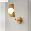 Modern gold sphere metal wall light with led bulb bedroom sconce