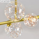 Modern gold spherical clear glass chandelier dining room light fixture