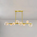 Modern gold spherical clear glass chandelier dining room light fixture