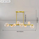 Modern gold spherical clear glass chandelier dining room light fixture
