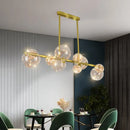 Modern gold spherical clear glass chandelier dining room light fixture
