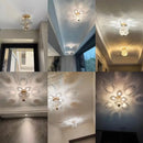 Modern gold spherical crystal pendant chandelier for bedroom