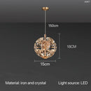 Modern gold spherical crystal pendant chandelier for bedroom