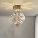 Modern gold spherical crystal pendant chandelier for bedroom