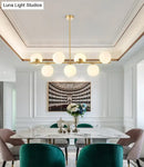 Modern gold spherical island ceiling light dining room pendant lighting