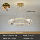 Modern gold spiral crystal circle led chandelier living room light