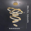 Modern gold spiral crystal led chandelier dining room light