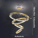Modern gold spiral crystal led chandelier dining room light