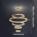 Modern gold spiral crystal led chandelier dining room light