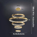 Modern gold spiral crystal led chandelier dining room light