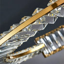 Modern gold spiral crystal led pendant chandelier dining room