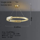 Modern gold spiral crystal led pendant chandelier dining room
