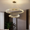 Modern gold spiral crystal led pendant chandelier dining room