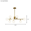 DecorBites™ Gold Metal Sputnik Pendant Lighting with White Glass Shades - Modernize Your Living Room with 6/9/12 Heads
