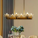 Modern gold sputnik island light crystal dining room fixture