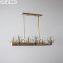 Modern gold sputnik island light crystal dining room fixture