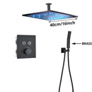 Modern gold square rainfall shower faucet mixer set bathroom