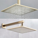 Modern gold square rainfall shower faucet mixer set bathroom