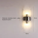 Modern gold stainless steel and clear crystal wall lamp bedroom sconce