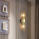 Modern gold stainless steel and clear crystal wall lamp bedroom sconce