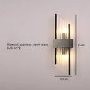 Modern gold stainless steel and clear crystal wall lamp bedroom sconce
