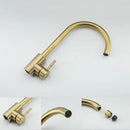 Modern gold stainless steel kitchen faucet curved spout mixer tap