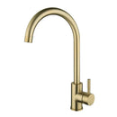 Modern gold stainless steel kitchen faucet curved spout mixer tap