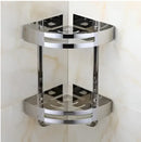 Modern gold stainless steel two tier corner shelf bathroom shower caddy