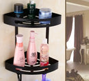 Modern gold stainless steel two tier corner shelf bathroom shower caddy