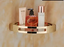 Modern gold stainless steel two tier corner shelf bathroom shower caddy