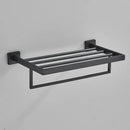 Modern gold stainless steel wall mount towel rack with bathroom shelf