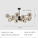 Modern gold star glass pendant light dining room chandelier