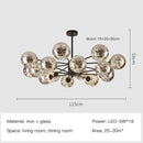 Modern gold star glass pendant light dining room chandelier