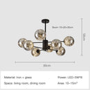 Modern gold star glass pendant light dining room chandelier