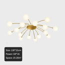 Modern gold starburst ball glass ceiling light for living room