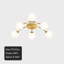 Modern gold starburst ball glass ceiling light for living room