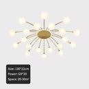 Modern gold starburst ball glass ceiling light for living room