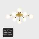 Modern gold starburst ball glass ceiling light for living room