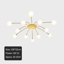Modern gold starburst ball glass ceiling light for living room