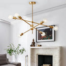 Modern gold starburst glass ball globe pendant light dining room