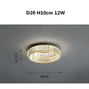 Modern gold steel led dimmable crystal ceiling light bedroom fixture