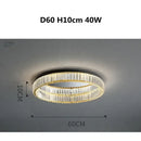Modern gold steel led dimmable crystal ceiling light bedroom fixture