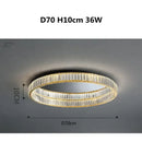 Modern gold steel led dimmable crystal ceiling light bedroom fixture