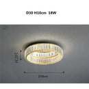 Modern gold steel led dimmable crystal ceiling light bedroom fixture