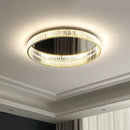Modern gold steel led dimmable crystal ceiling light bedroom fixture