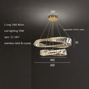 Modern gold steel rings crystal pendant light dining room