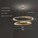 Modern gold steel rings crystal pendant light dining room