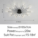 Modern gold sunburst acrylic led ceiling lights for bedroom