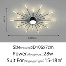 Modern gold sunburst acrylic led ceiling lights for bedroom