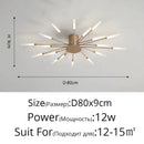 Modern gold sunburst acrylic led ceiling lights for bedroom
